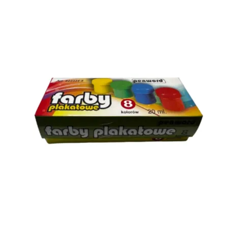Farby plakatowe 8 kolorów, 20ml